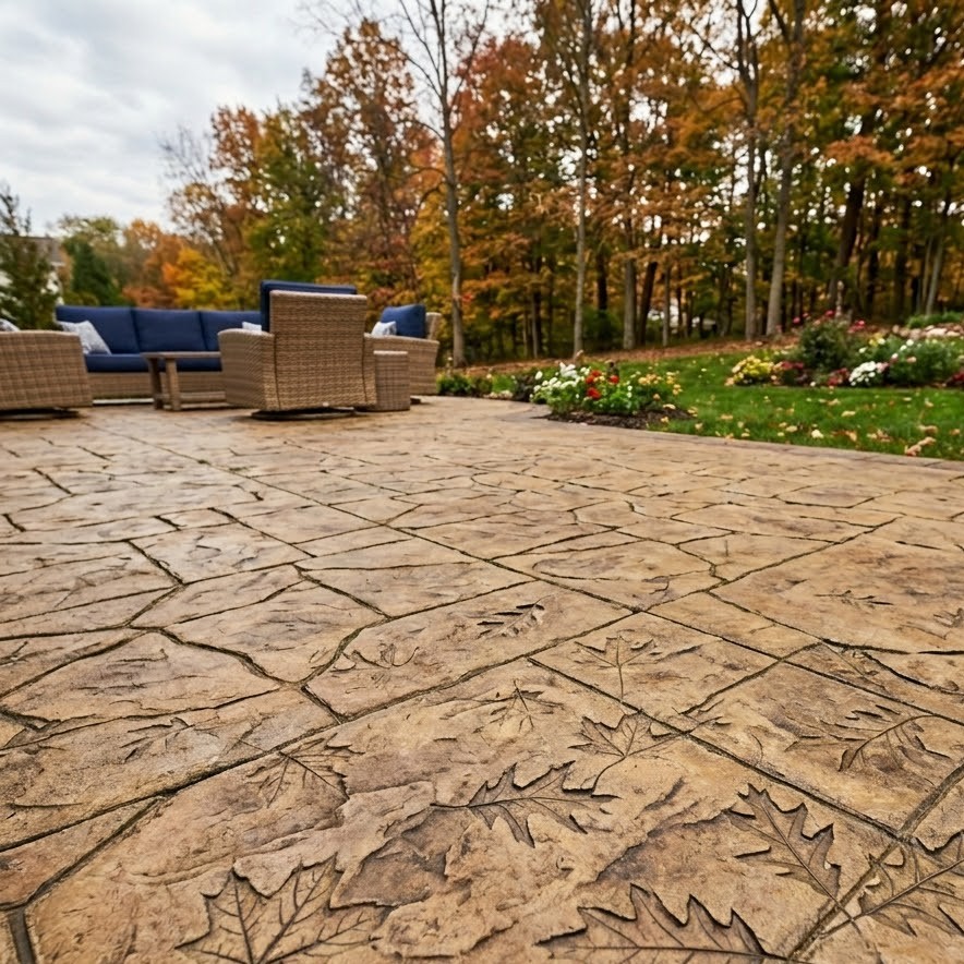 Stamped concrete patio installation in Washington County