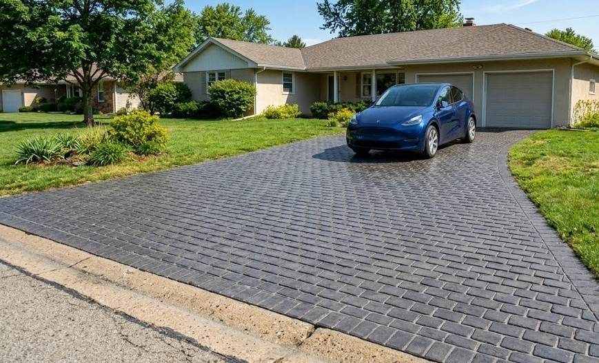 Premium stamped concrete driveway installation in Washington County