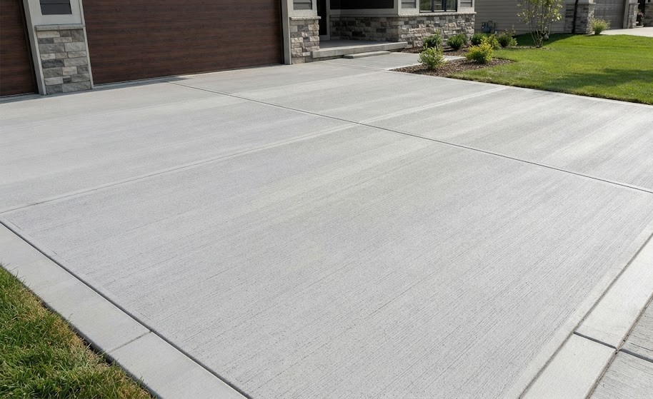 Professional Clean Brushed Concrete Driveway Installation in Washington County