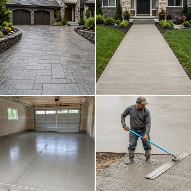 Professional Washington County Concrete contractors pouring a new driveway